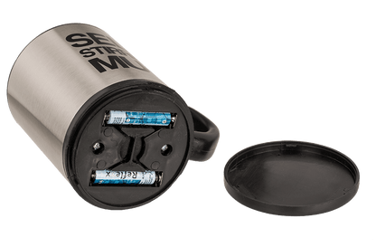 Self stirring mug, stainless steel with plastic,