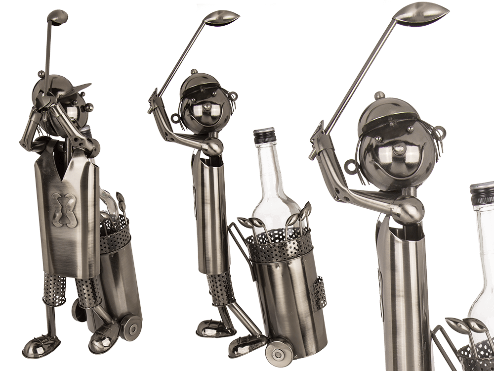 71-3097_000.png Metal bottle holder, Golf Player, - Afbeelding 1