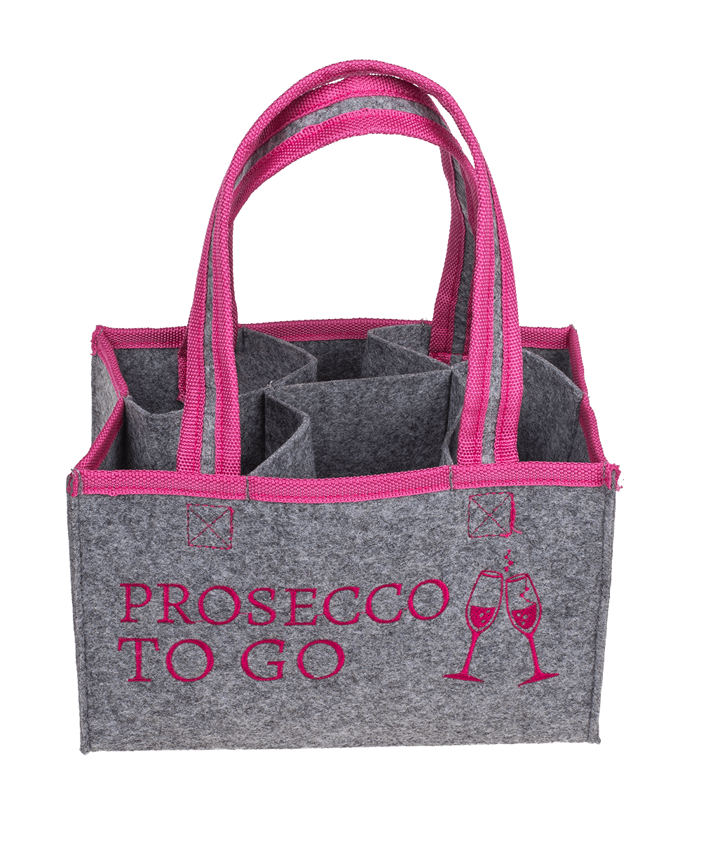 Grey Felt Bag, Prosecco to go,