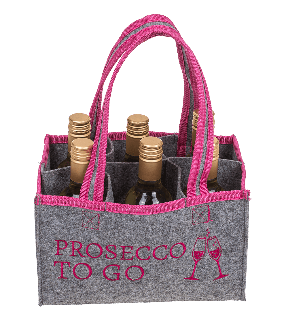 Grey Felt Bag, Prosecco to go,