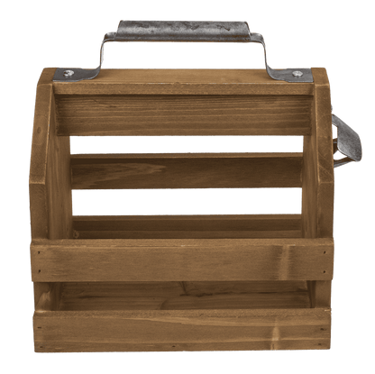 Wooden bottle holder with metal bottle opener,