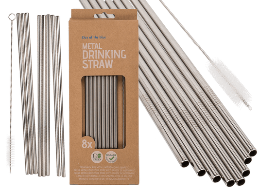 Metal drinking straw with cleaning brush,