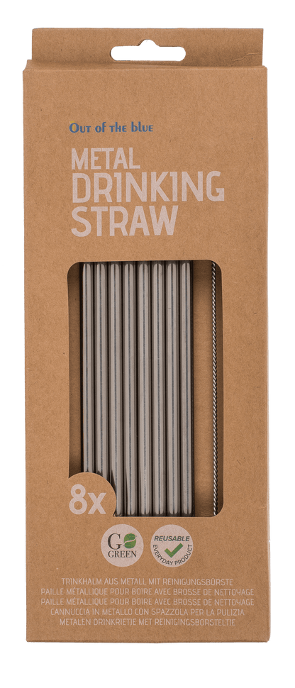 Metal drinking straw with cleaning brush,