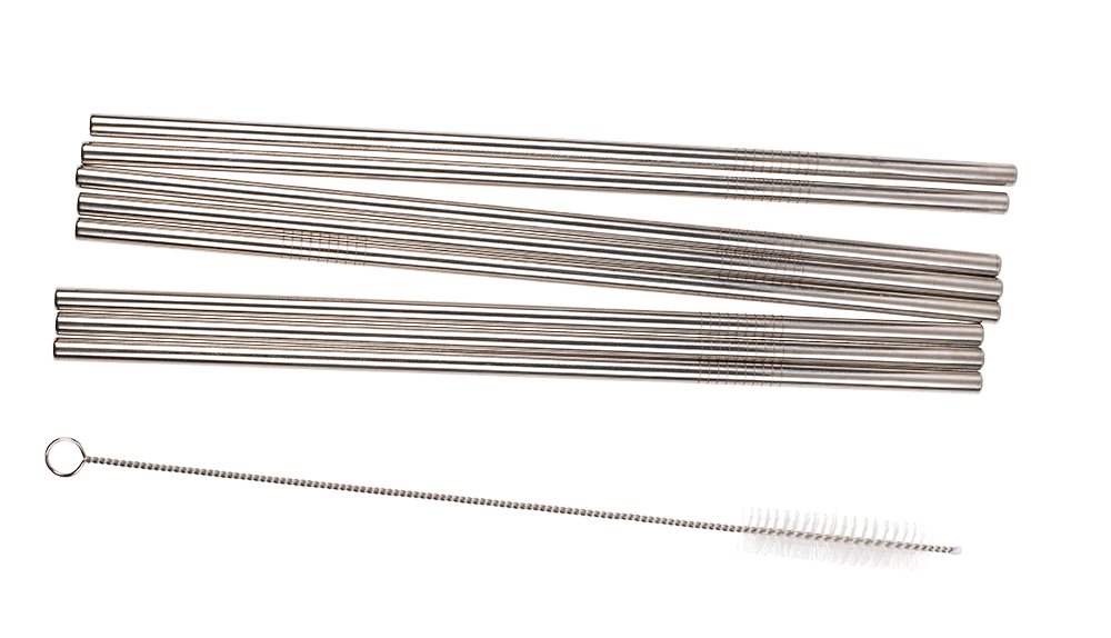 Metal drinking straw with cleaning brush,