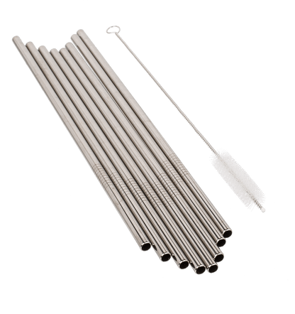 Metal drinking straw with cleaning brush,
