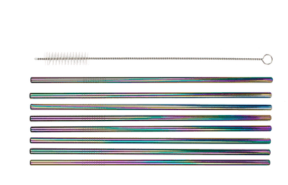 Metal drinking straw with cleaning brush,