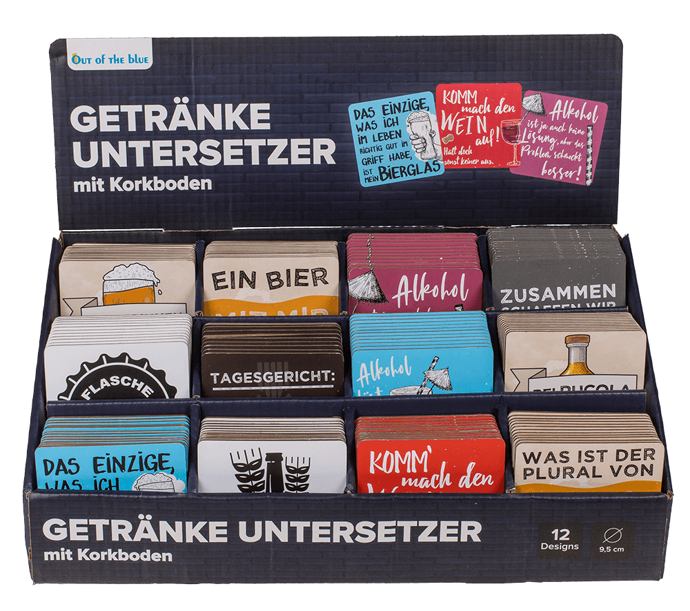 Coaster with cork backing, Slogans