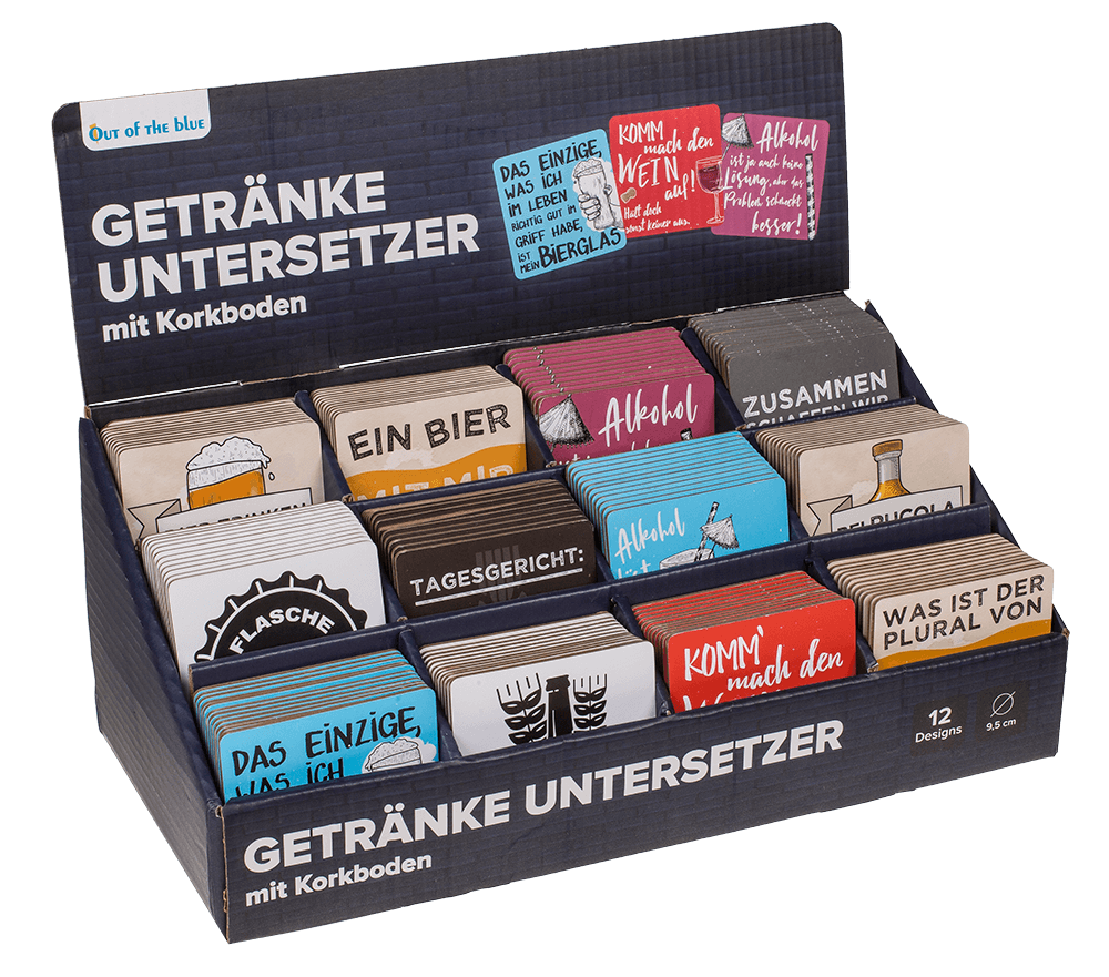 Coaster with cork backing, Slogans