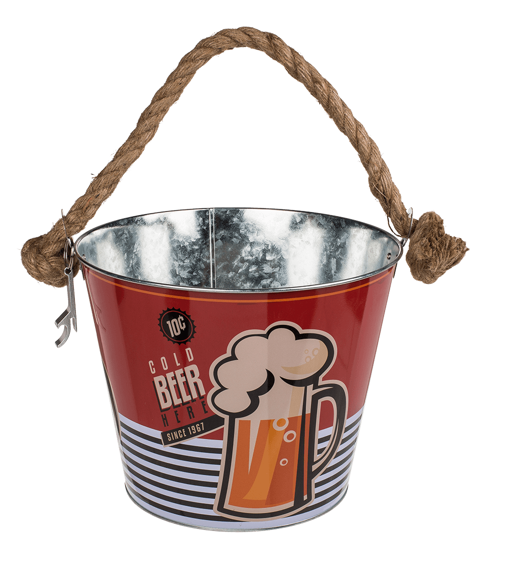 Metal Beer Bucket with Bottle Opener, Beer