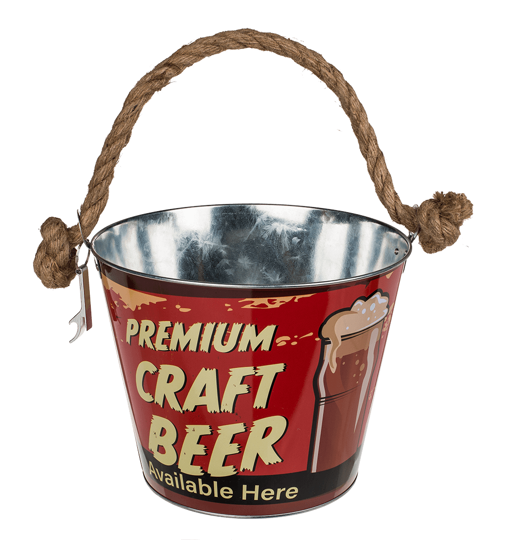 Metal Beer Bucket with Bottle Opener, Beer