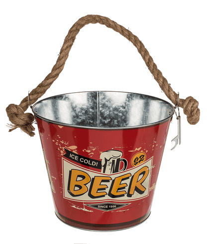 Metal Beer Bucket with Bottle Opener, Beer