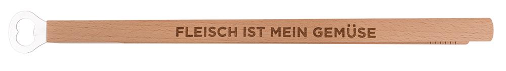Wooden BBQ-Tongs with bottle opener,