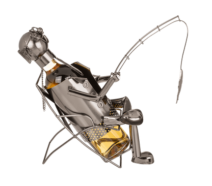 Metal bottle holder, Fishing man II,