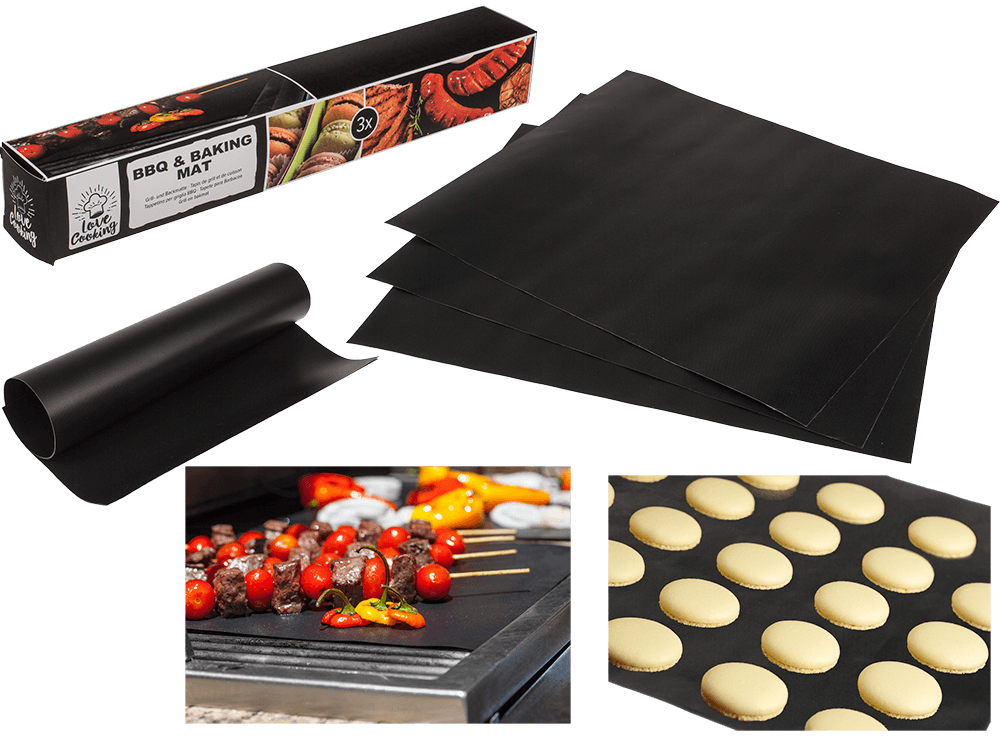 BBQ & baking mat, Set of 3,