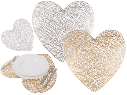 PVC placemat, Heart, 2 ass.,