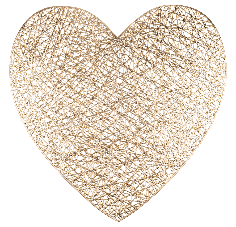 PVC placemat, Heart, 2 ass.,