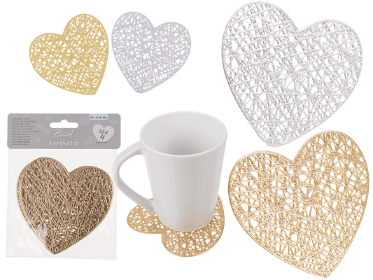 PVC Coaster, Heart, ca. 11 x 11 cm,