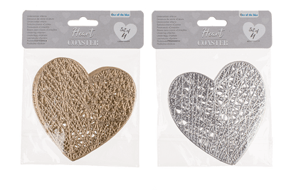 PVC Coaster, Heart, ca. 11 x 11 cm,
