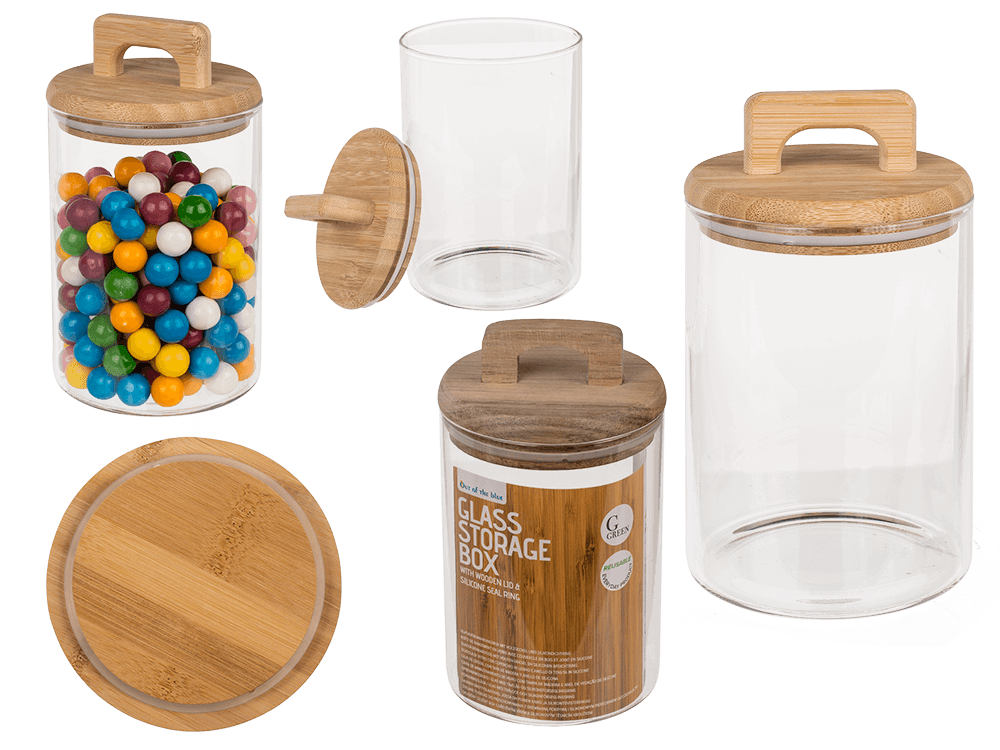 Glass storage box, for 940 ml, ca. 10 x 14 cm,