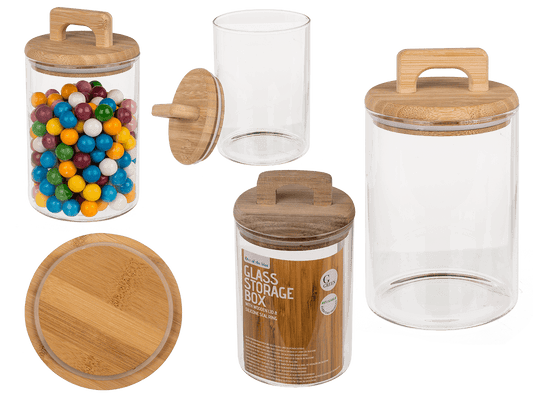 Glass storage box, for 940 ml, ca. 10 x 14 cm,