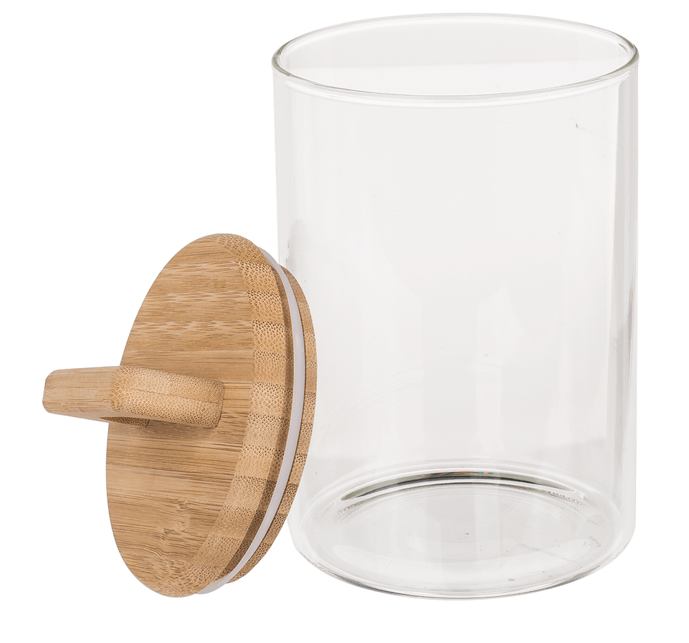 Glass storage box, for 940 ml, ca. 10 x 14 cm,