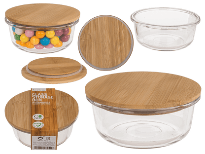 Glass storage box, for  400 ml, ca. 14 x14 cm,