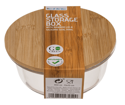 Glass storage box, for  400 ml, ca. 14 x14 cm,