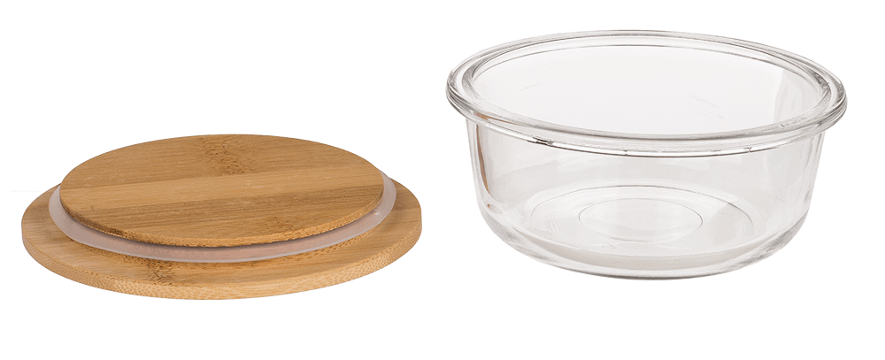 Glass storage box, for  400 ml, ca. 14 x14 cm,