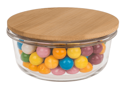 Glass storage box, for  400 ml, ca. 14 x14 cm,