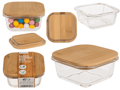 Glass storage box, for 350  ml, ca.12 x 12 cm,