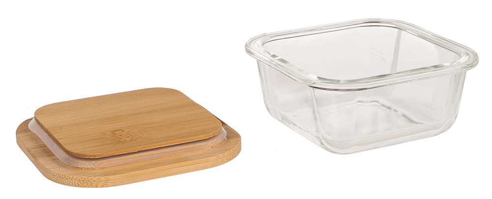 Glass storage box, for 350  ml, ca.12 x 12 cm,