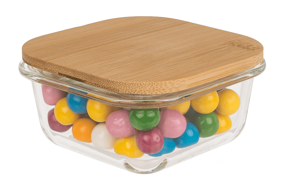 Glass storage box, for 350  ml, ca.12 x 12 cm,