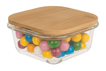 Glass storage box, for 350  ml, ca.12 x 12 cm,