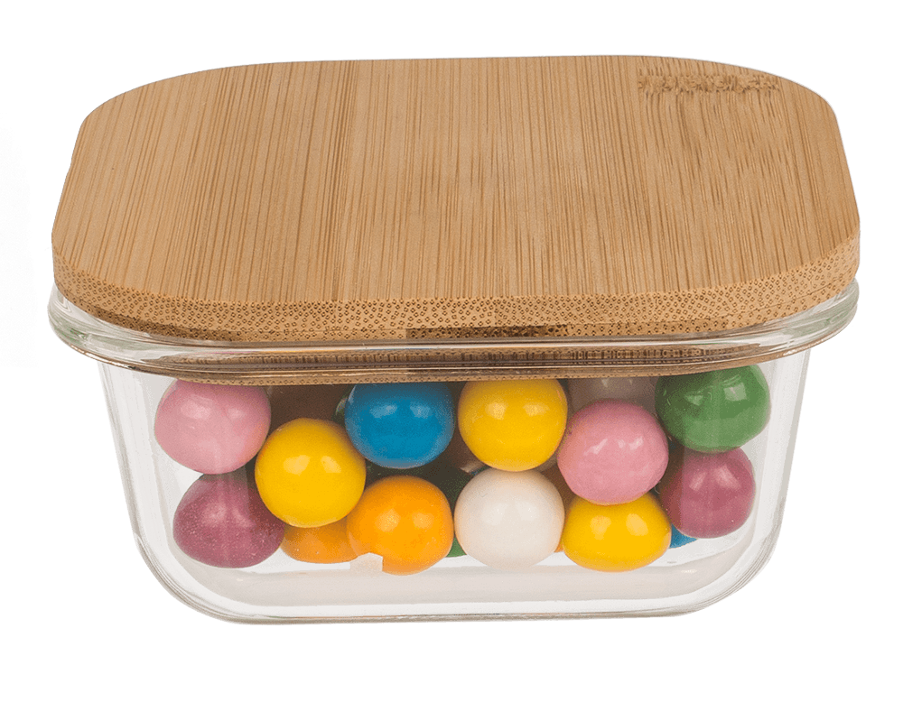 Glass storage box, for 350  ml, ca.12 x 12 cm,