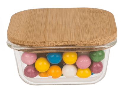 Glass storage box, for 350  ml, ca.12 x 12 cm,