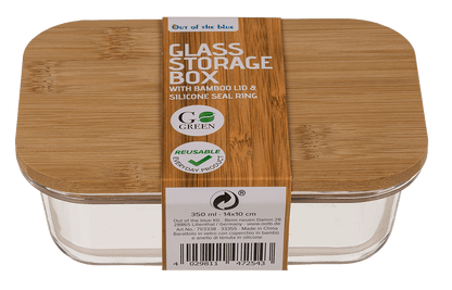 Glass storage box, for 350  ml, ca.15 x 11 cm,