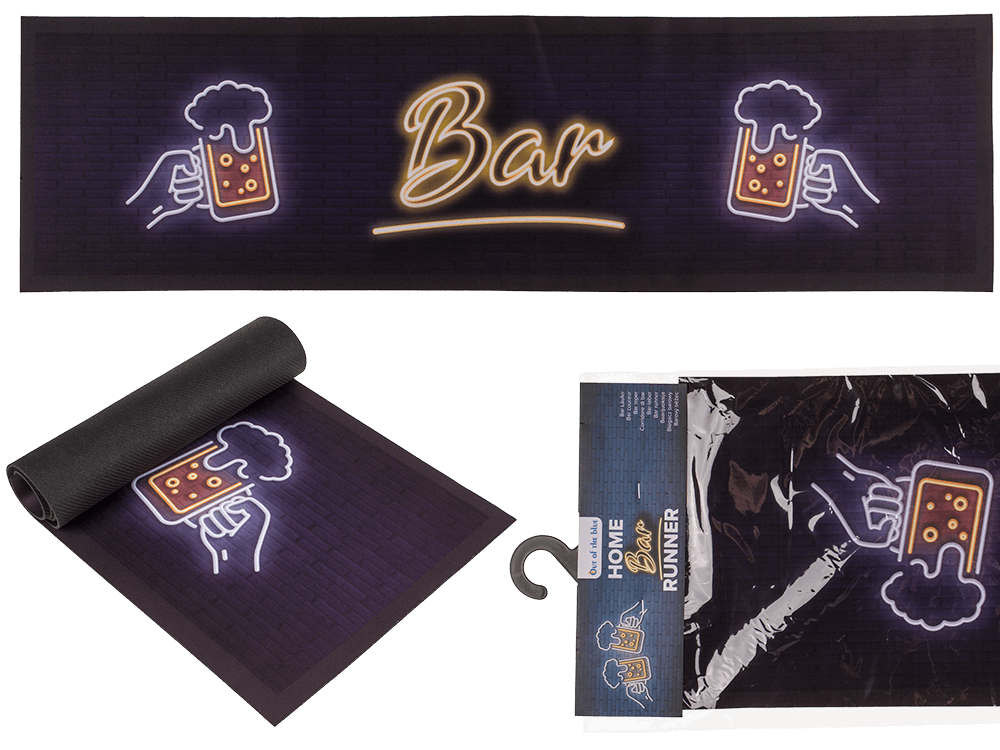 Home bar runner, Beer, approx. 89 x 25 cm,