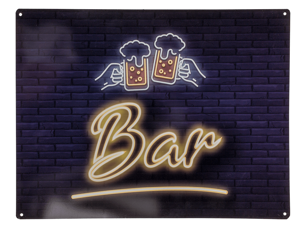 Metal sign, Bar, approx. 30 x 40 cm