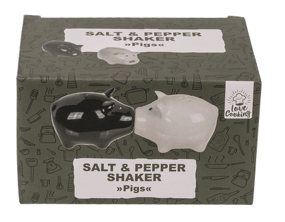 Salt & pepper shaker, pigs with magnet nose,