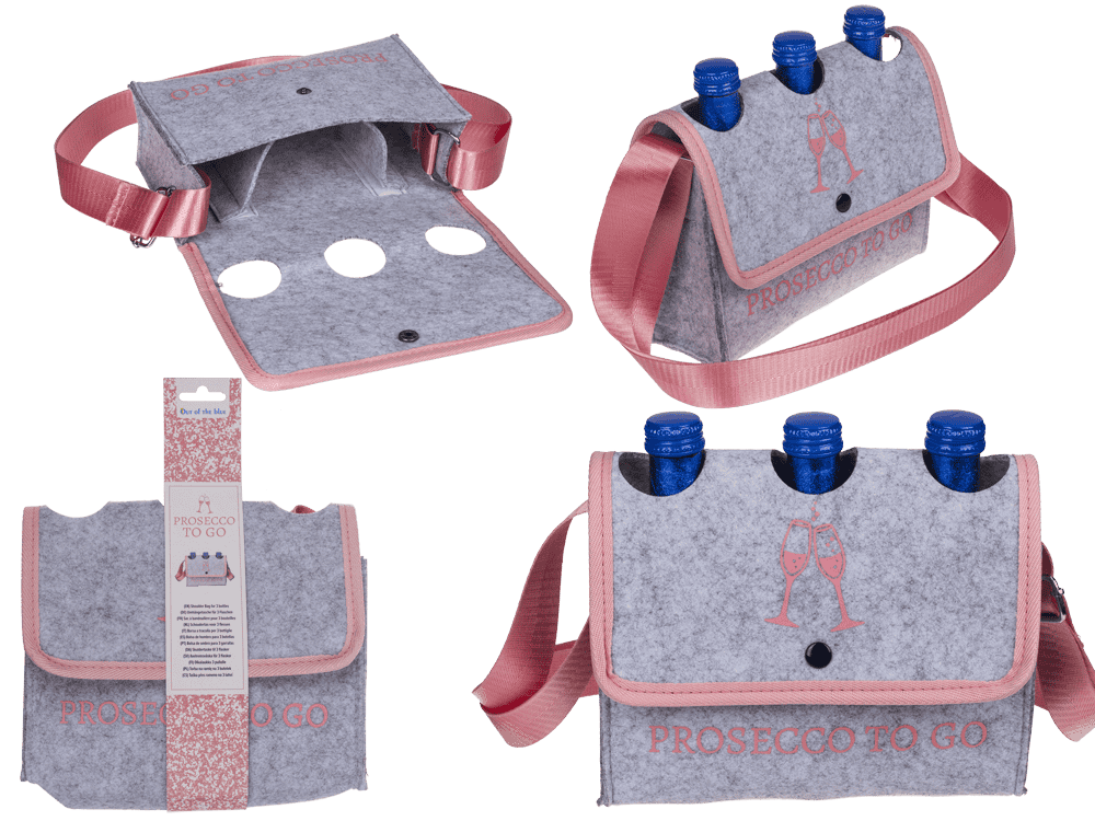 Light grey shoulder bag, Prosecco to Go,