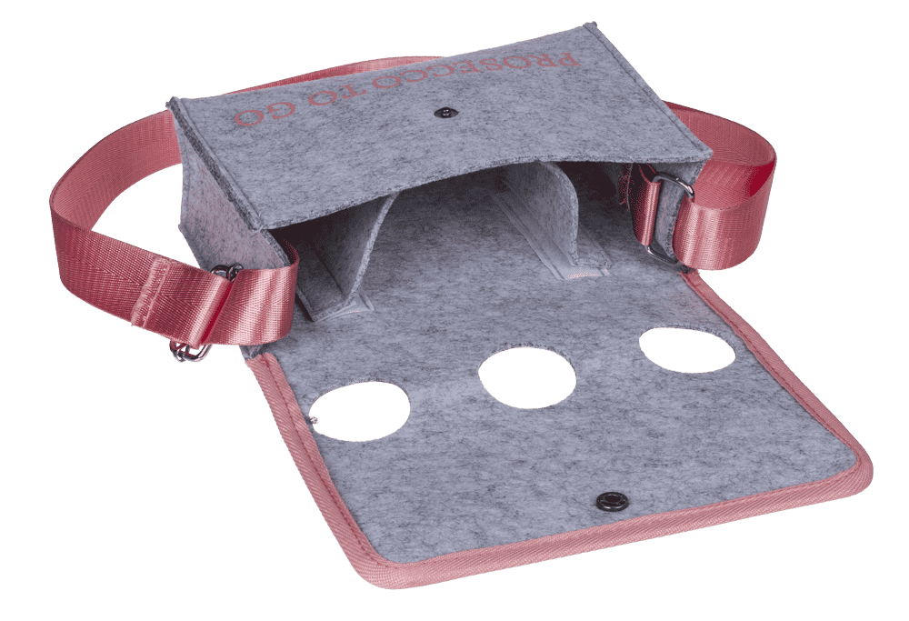 Light grey shoulder bag, Prosecco to Go,