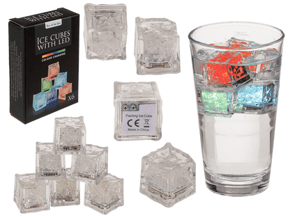Plastic  ice cube with LED, colour changing,