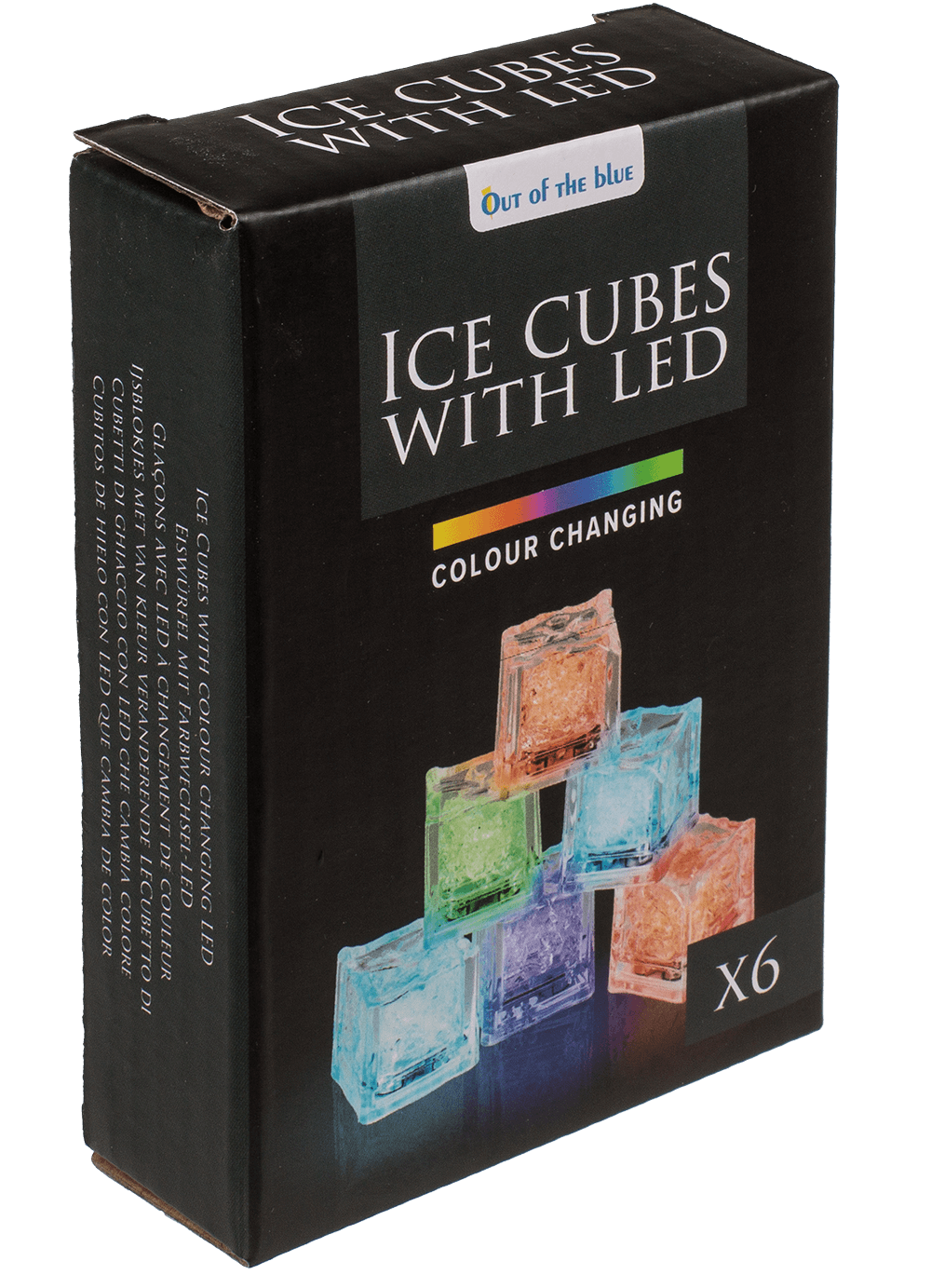 Plastic  ice cube with LED, colour changing,