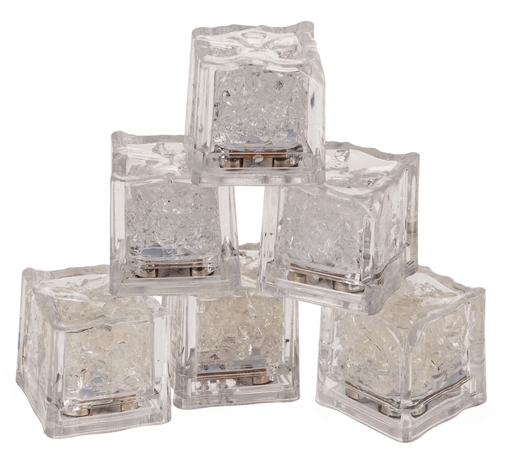 Plastic  ice cube with LED, colour changing,
