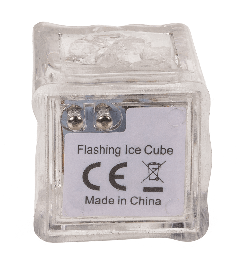 Plastic  ice cube with LED, colour changing,