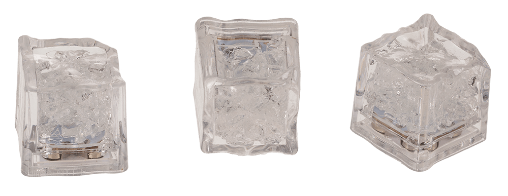 Plastic  ice cube with LED, colour changing,