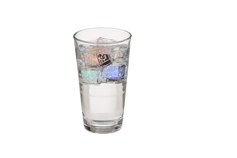 Plastic  ice cube with LED, colour changing,