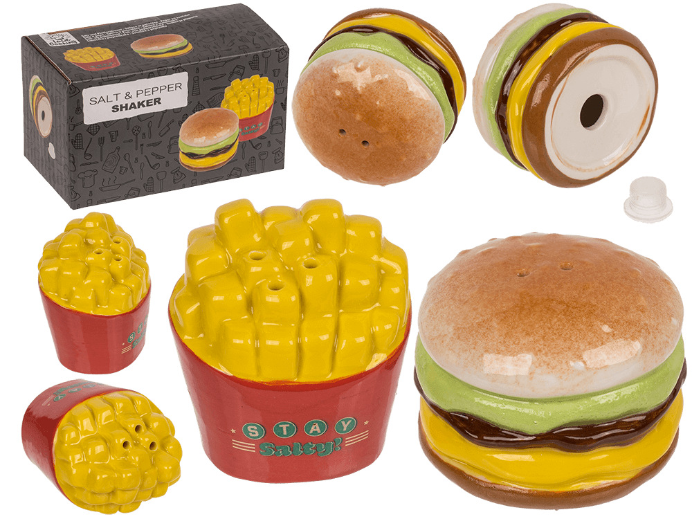 Salt & pepper shaker, Burger & Fries,