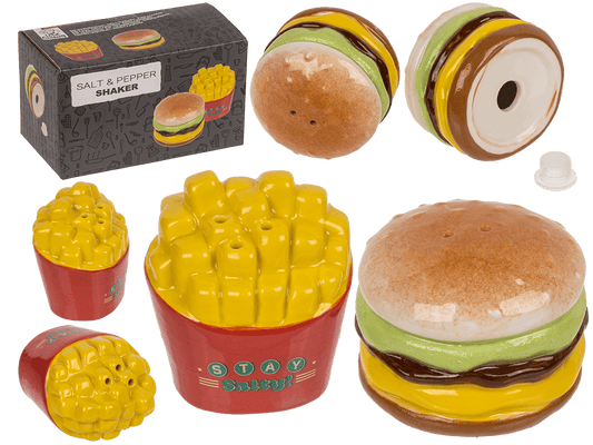 Salt & pepper shaker, Burger & Fries,
