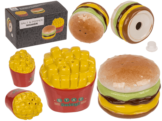 Salt & pepper shaker, Burger & Fries,
